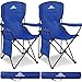 Vivo Technologies Set of 2 Lightweight Folding Portable Camping Chair with Cup Holder and Side Pocket Outdoor 120kg Capacity, Fishing, Picnics and Travel Blue