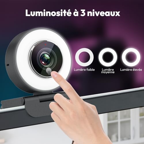 Caméra Web 1080p 60fps Angetube microphone USB pour PC portable - 3