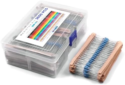 130 Values Resistor Kit, 1/4W Carbon Film,1% Tolerance, 1Ω-3MΩ Megohm Range