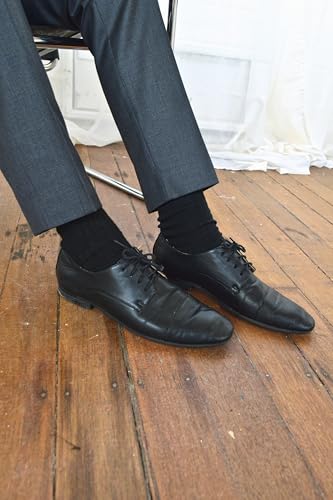 6 Pack Mens 100% Cotton Non Binding Loose Top Lightweight Ribbed Dress Socks4