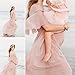 Beach Vacation Clothes for Women,Maternity Lace Dress for Photoshoot Off Shoulder Gown Pregnancy Dresses for Photography,Mermaid Gown Off Shoulder Dropped Sleeve Beach Fashion Pink-a