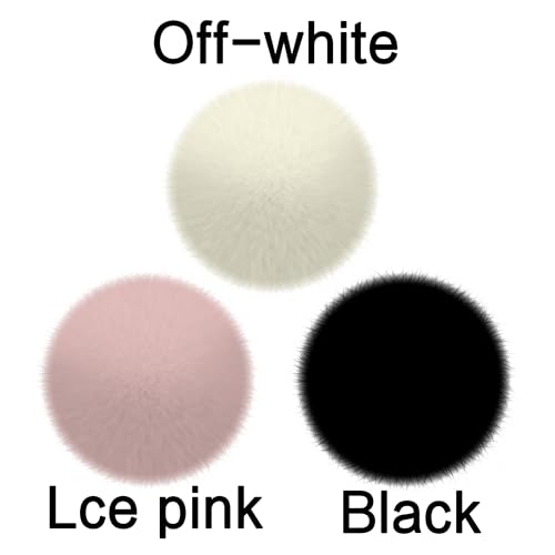 pson 6PCS Faux Fox Fur Pompoms, 3.15 Inch Furry Pompoms with Tiny Cord for Shoes, Hat, Garment Accessories(Mixed Colors)