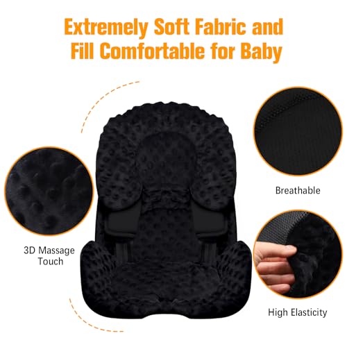 KAKIBLIN Babyautositzeinlage, Kopf- und Körperstütze für Neugeborene, 2-in-1 wendbares Babyautositzkissen, weicher Kinderwagenkisseneinsatz für Babyschalen, Babywippe, Kinderwagen, Schaukel