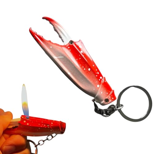 NIVEK Crab Claw Keychain Lighter – Orange Metal, Refillable, Adjustable
