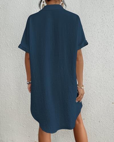Image of Bsubseach Women Swimsuit Coverup Shirt Dress Button Down Bathing Suit Cover Up Beach Vacation Outfits