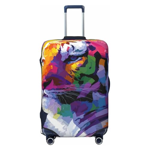 Vibrant Tiger Portrait Elastic Travel Luggage Covers Dustproof Scratch-Resistant Suitcase Protector Fit 22-24 Inch