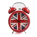 Vintage Alarm Clock British London Flag Table Desk Alarm Clock No Ticking Kids Children Clock,Red Color
