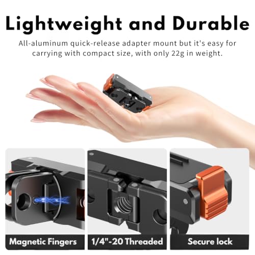 Image of Yantralay Quick Release Mount Compatible with D JI Os mo Action 6, 5 Pro, 4, 3 & Os mo Nano, Os mo 360 | 360 Rotating Magnetic Base Mount | Os mo Action 6 Camera Accessories