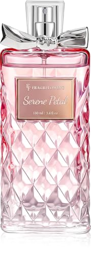 Perfume for Women, Alcohol-Free Long Lasting Fresh Floral Fragrance, Light & Soft Scent with Jasmine, Peony & Lemon, Sandalwood & Musk Base, 100ml / 3.4 fl oz, Gift for Women & Moms (Serene Petal)