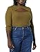 Amazon Essentials Women's Fine Rib Long Sleeve Cutout Bodysuit (Previously Daily Ritual), Dark Green, X-Small
