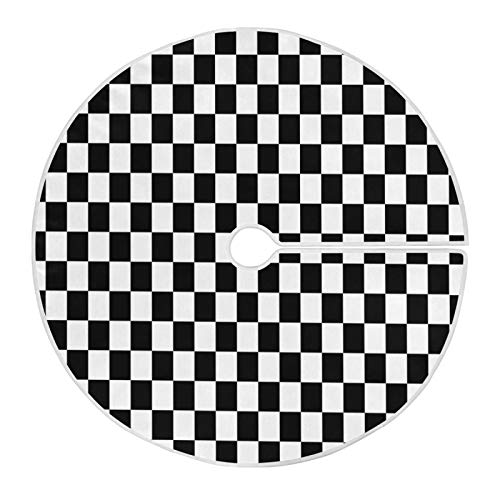 ATTX Racecar Christmas Tree Skirt - 35.4-Inch Round Polyester Holiday Tree Skirt with Tape Closure, Machine Washable