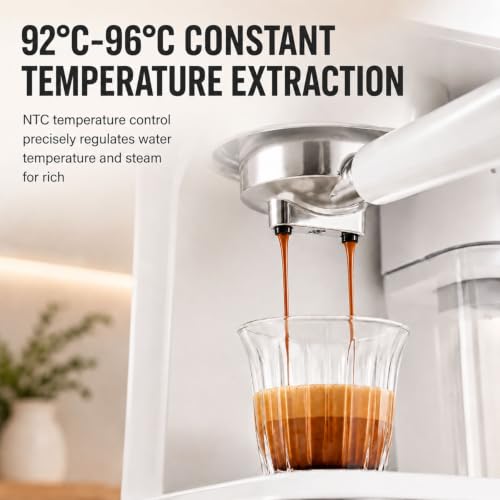 Cafetera automática de espresso para principiantes con depósito de leche integrado y vapor 6