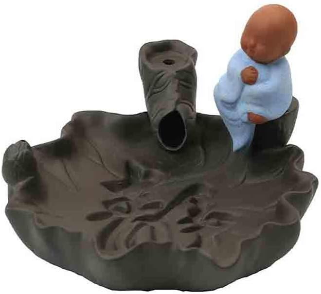 YYDS Incense Burner Backflow Incense Burner Monk Handmade Ceramic Incense Holder Home Decoration Tea Ceremony Table Decoration 6.1 × 6.1 × 4.56 Inch Incense Holders