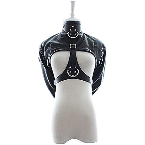 ZSH Women PU Leather straitjacket Strict Kinky Fancy Straight Jacket Fancy Costume Cover