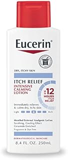 Eucerin Itch Relief Intensive Calming Lotion, Itch-Relieving Lotion for Sensitive Dry Skin, 8.4 Fl Oz Bottle
