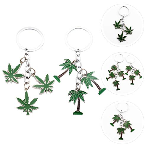 Amosfun Chaveiro de palmeira de metal de coqueiro, chaveiro, chaveiro, chaveiro, de praia, para brin