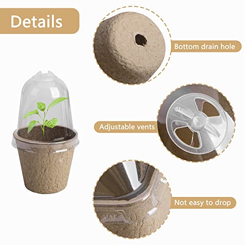 EBaokuup 20pcs Biodegradable Pots with Humidity Dome,2.3