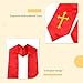 D DODOU Unisex Adult Clergy Stole with Embroidered Cross Wedding Stole Church Choir Stole (Red, 60 inch)