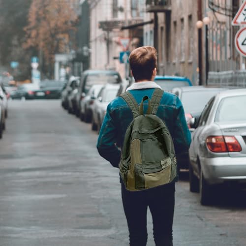 Mochila de lona de gran capacidad ligera estilo vintage grunge 2