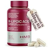 HMS Nutrition Stabilized R-Lipoic Acid 300 mg per Serving — Pure R Alpha Lipoic Acid (R-ALA) High Potency Active R Isomer Antioxidant Nerve & Metabolism Support — NSF Certified Non-GMO Vegan 60Capsule