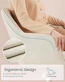 SONGMICS Office Chair, Swivel Desk Chair, for Makeup Vanity, Adjustable Height, Armrests, 110 kg Load, Corduroy Fabric, Home Office, Study, Bedroom, Sand Beige OBG019LZ02 - Image 4