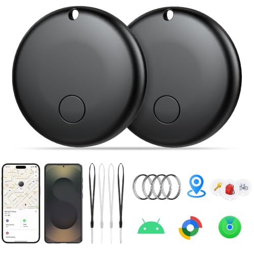 Image of Tracker Tag-2 Pack Item Locator for Android & iOS Bluetooth Tracker,Key Finders,Smart Tags Work with Apple Find My & Google's Find Hub