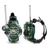 Guarda walkie talkie per bambini radio bidirezionale a lungo raggio mimetico giocattoli militari all'aperto 150 m verde 2 pezzi, decorazioni all'aria libera