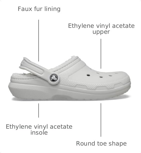 Image of Crocs Unisex-Adult Classic Lined Clog, Atmosphere, 5 Women /3 Men