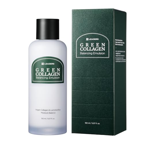 LEADERS Green Collagen Balancing Emulsion – Hydrating Emulsion to Balance Skin's Oil and Moisture Levels & Helps Hydrate Dry Skin, Gentle Plant Based Formula – 150ml