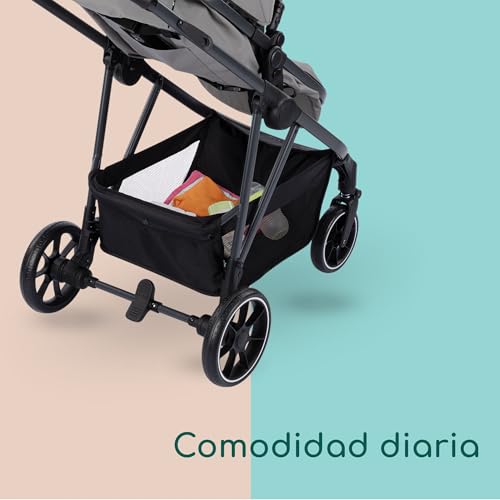 Bebeconfort Breeze Trio, Carrinho de Bebê 3 em 1 com Assento de Carro, 0-22 kg (0-4 anos), Assento Reversivel & Leve, Carrinho de Passeio, Assento de Carro i-Size, Dobrável Compacto, Cinza Mineral