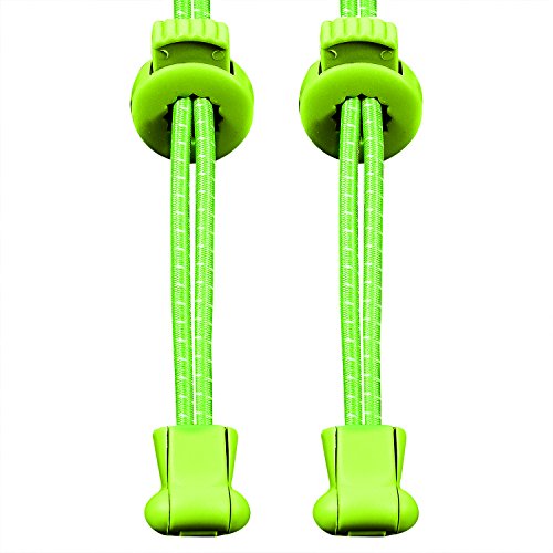 SOGA No Tie Shoelaces for Mens Womens Adults Kids Running Gym Sports (Green)