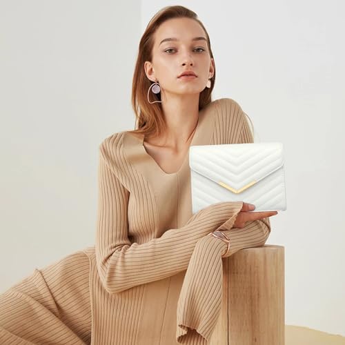 Image of KKXIU Women Formal Vegan Leather Evening Envelope Clutch Purses and Handbags for Party Wedding Prom Bridal