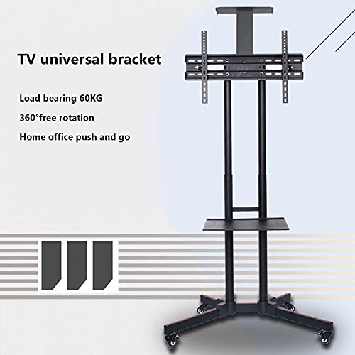 Yuankexiang Universal Mobile Swivel Table Top Tv Stand Cart For 32-65 Led Oled Lcd Plasma Flat Curved Screens Height Adjustable Glass Base Max. Vesa 600X400Mm Up To 60Kg #TOP2