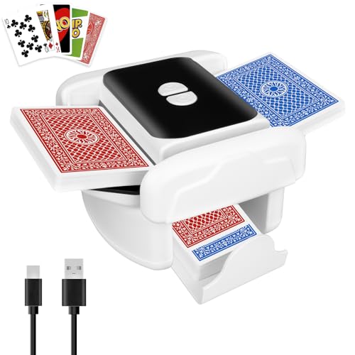 Card Shuffler - Rechargeable Low Noise 12 Deck Automatic Shuffler