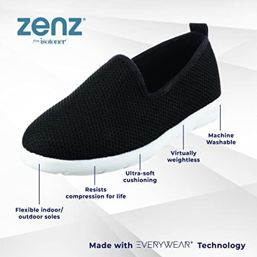 isotoner mens Sport Knit Indoor/Outdoor Closed Back Slipper, Black, 12 US | Image 1