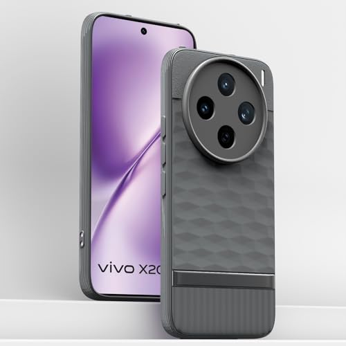 Image of Pikkme Back Cover for Vivo X200T 5G Camera Protection 3D Hexa Cube Design Silicone Protective Bumper Case (Grey)