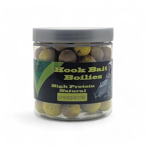 WCB Carp Baits High Protein Natural Hookbait Boilies - Carp Bait - Ideal for Carp Fishing (Flavor: Pineapple/Crab)