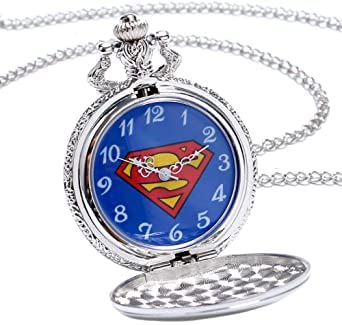 ZJJZ Heren zakhorloge, retro superman zakhorloge mannen jongen - Afbeelding 4