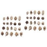 PRETYZOOM 2 Ensembles 20 Pièces Pommes De Pin De Noël Artisanat D'ornement De Noël Bricolage Artisanat De Pommes De Pin Guirlande Remplissage Pomme De Pin Fruit Petite Pomme De Pin En Bois