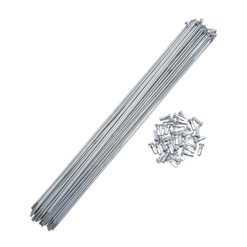 PARSLUCK 36 Set 14G Bicycle Spoke 261 mm Bicycle Steel Spoke No. 45 Zinc-Plated Steel Silver Tone
