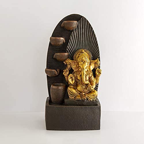 Ganesh Steps Fountain for Living Room Home Decor Garden Decoration and Drawing Room Indoor Outdoor Fountain (32 x 24 x 70 cm) (Ganesh Steps)-image-46