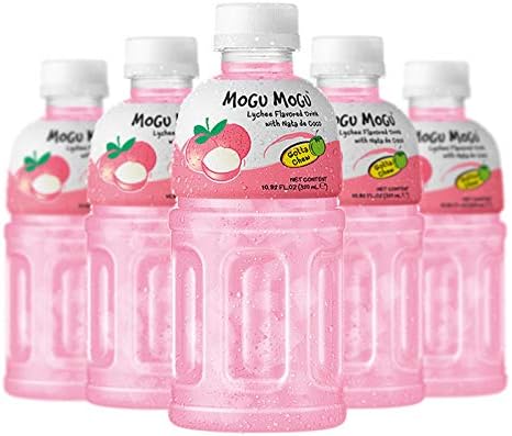 Mogu Mogu Lychee Drink with NATA de Coco (Gotta Chew) 320ml (6 Bottles)