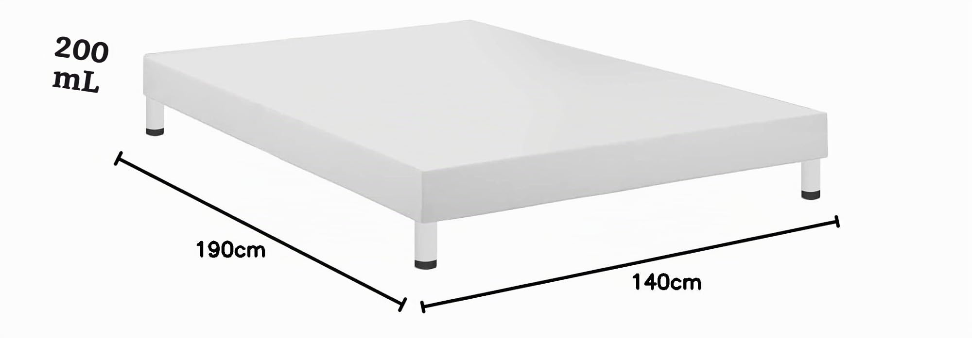 IZTOSS Lit 140 x 190 avec Sommier Sommier Tapissier 140x190cm, Blanc