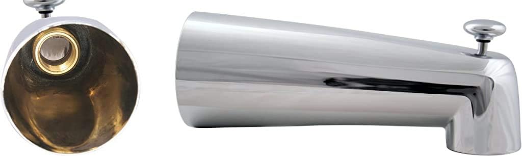 Westbrass 7" Diverter Tub Spout, Polished Chrome, E507D-1F-26