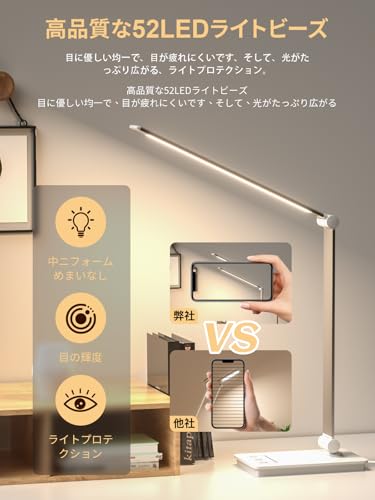 LED デスクライト 無段階調光調色 高輝度 記憶機能