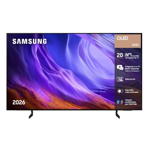 Samsung TV 77 Pulgadas OLED S83H 4K Smart TV con Vision AI Companion, Ultimate Gaming Pack, OLED HDR y Colores certificados, Gaming y Cine