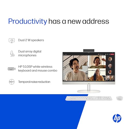 Image of HP All-in-One, AMD Ryzen 5 7520U (16GB LPDDR5, 512GB SSD) IPS, Three-Sided, Micro-Edge, Anti-Glare, FHD, 23.8''(60.5 cm), Win 11 Home, Office 24, 5.27kg, FHD IR Camera, 24-cr0271in
