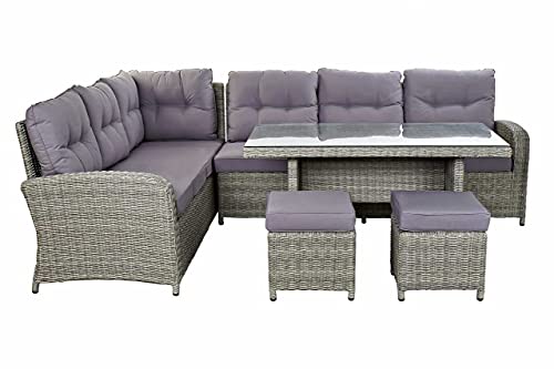 DT MB-166669 Sofá Set 4 Ratan Sintético, 267 X 204 X 90, 5 Mm. Exteri