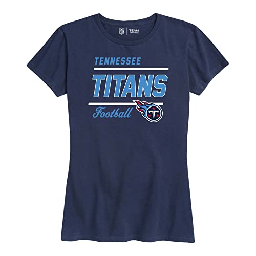 NFL Womens Relaxed Fit Tshirt, Gameday Apparel, Tagless Rib Neck Contour Fit Short Sleeve Tee (Tennessee Titans - Blue, Womens Large)