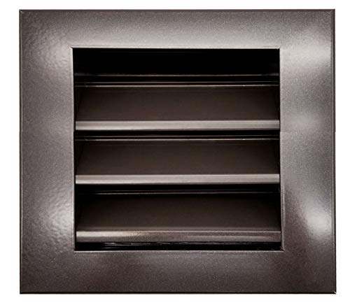 HVAC Premium 8"W x 8"H Aluminum Exterior Gable Louver Vent for Walls & Crawlspace - Weather-Resistant Air Grille with Screen Mesh - Brown [Outer Dimensions 9.75"W x 9.75"H]